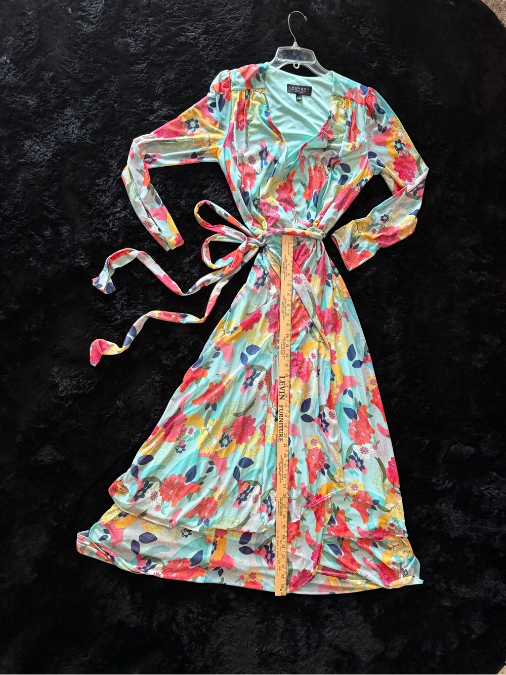Laundry by Shelly Shelli Floral wrap Dress with tie